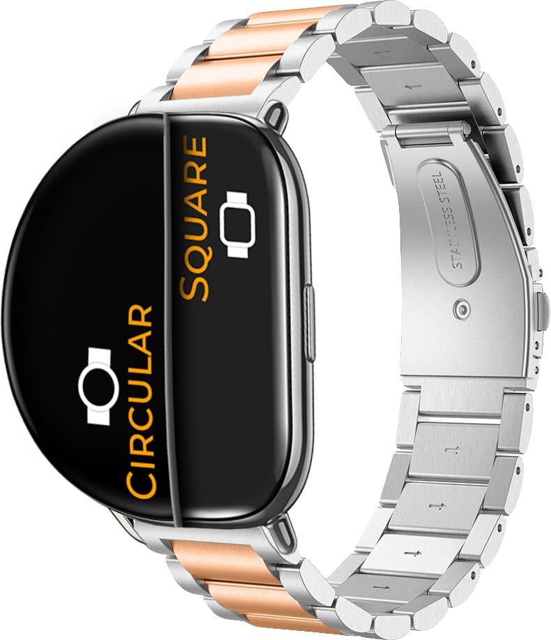 Металлический Ремешок Shain Line для ZEPP E Square/Circular Silver Rose (28129-68)