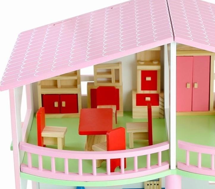 Двухэтажный деревянный кукольный домик sixiren - фото 7 Двухэтажный деревянный кукольный домик sixiren - фото 7