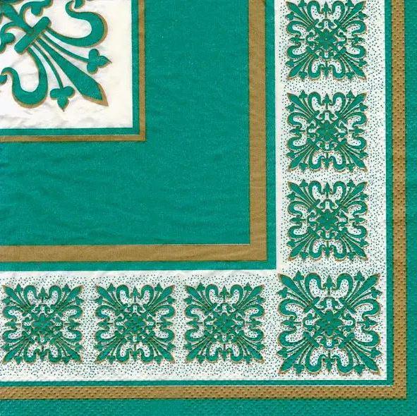 Салфетка Luxy Верона 33х33 см 3 слоя 18 шт. Зеленый (17480)