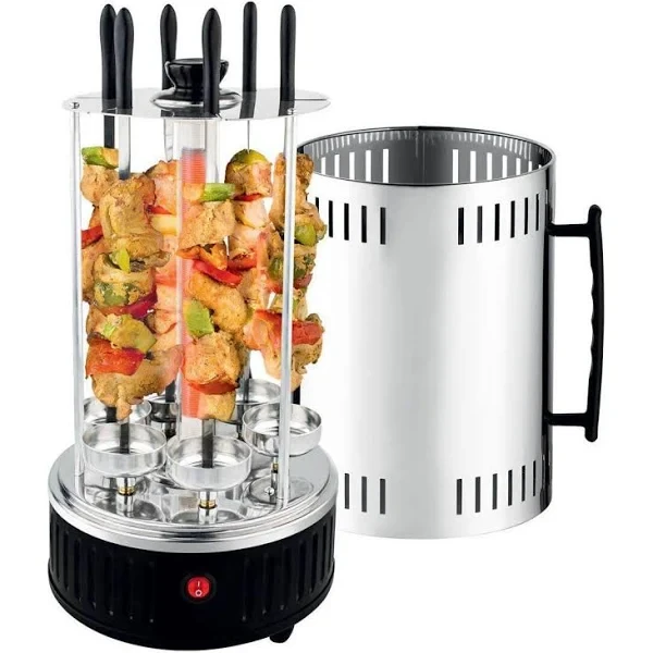 Электрошашлычница кухонная настольная Domotec MS-7781 1000W 6 шампуров из нержавеющей стали (21724709)