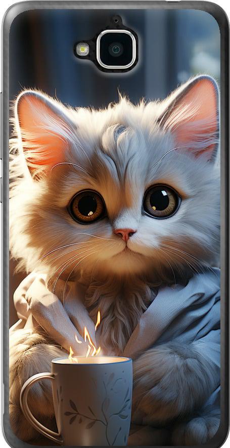 Чохол на Huawei Y6 Pro Білий кіт (5646u-355-42517)