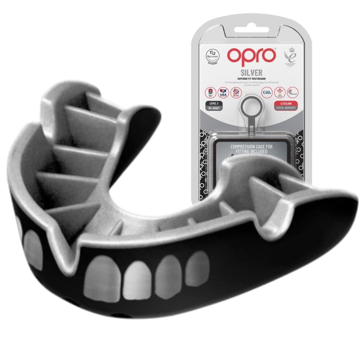 Капа OPRO Silver доросла Grillz Black/Silver (Silver Grilz Bl/Silver)