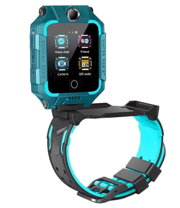 Дитячий смарт годинник з поворотним корпусом 360° Lemfo A89 з GPS, 4G SIM, відеодзвінками, прослуховуванням та SOS До 5 днів роботи Зелений (3940320)