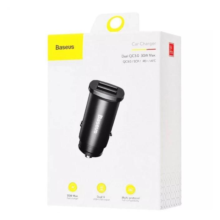 Зарядное устройство для Baseus Square Metal QC 3.0 30W 2USB Черный - фото 5 Зарядное устройство для Baseus Square Metal QC 3.0 30W 2USB Черный - фото 5