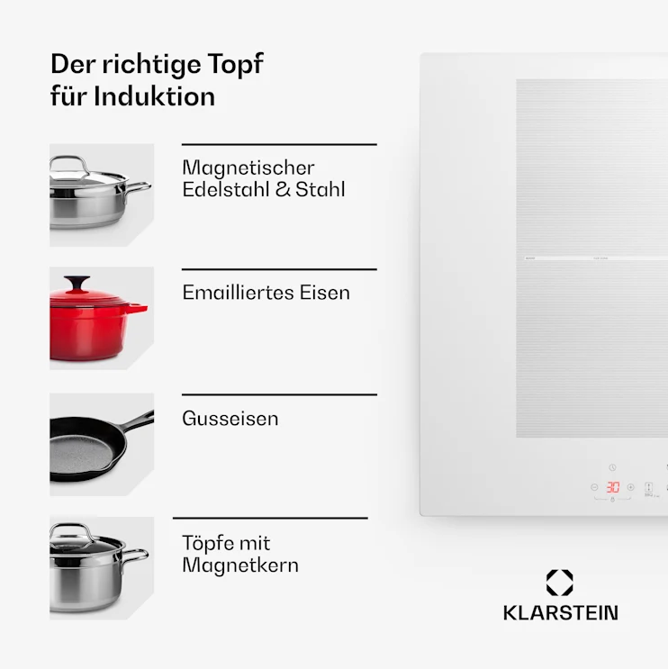 Индукционная плита Klarstein Delicatessa 70 Flex Варочная панель для кухни 7000 Вт (10045604) - фото 5 Индукционная плита Klarstein Delicatessa 70 Flex Варочная панель для кухни 7000 Вт (10045604) - фото 5