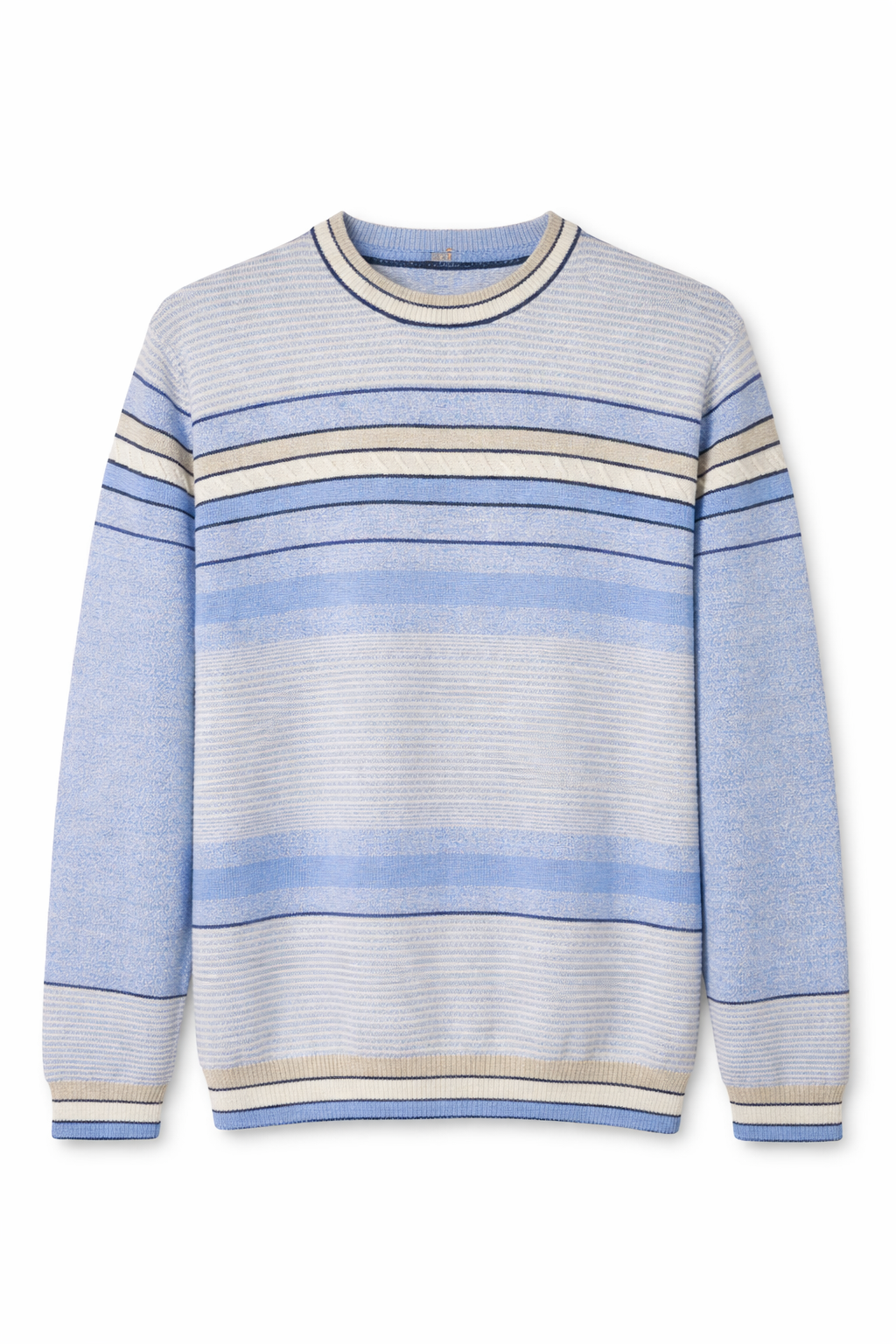 Свитер мужской вязаный в полоску L Голубой (26127455)