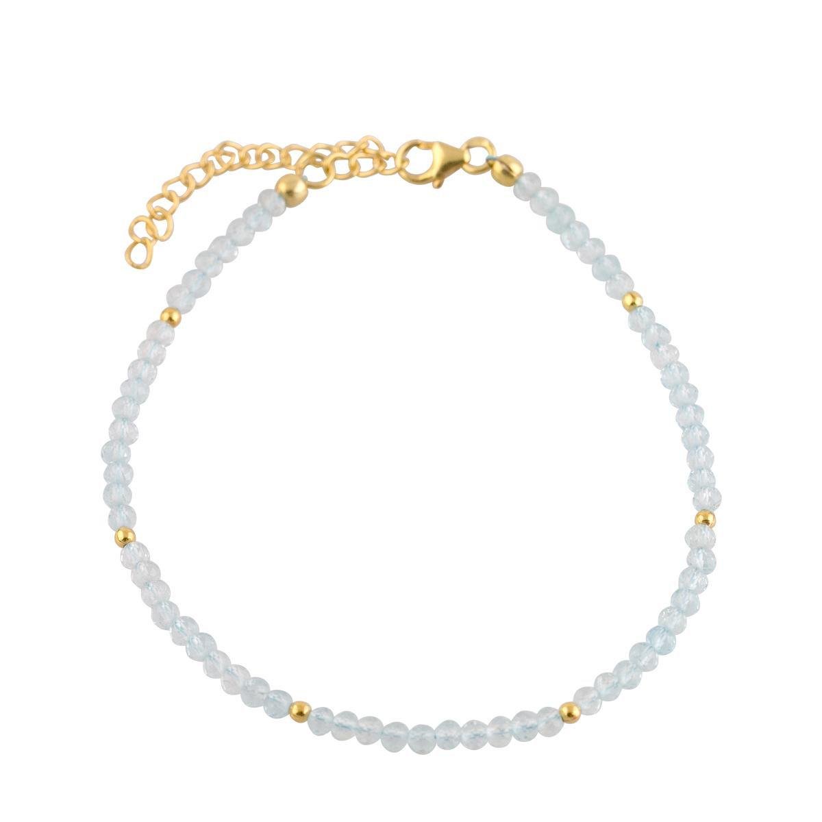 Браслет с натуральным топазом и серебрянными вставками