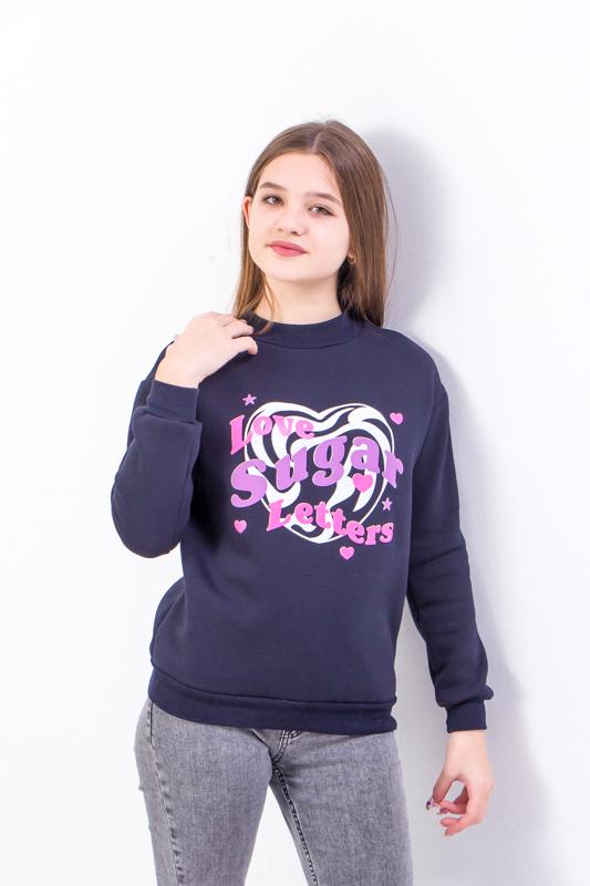 Світшот для дівчинки Носи своє підлітковий 134 см Синій (6234-025-33-v6)