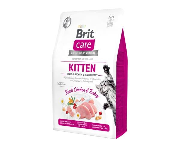 Корм Brit Care Cat Grain-Free курица и индейка для котят или беременных и кормящих кошек 2 кг (44803)