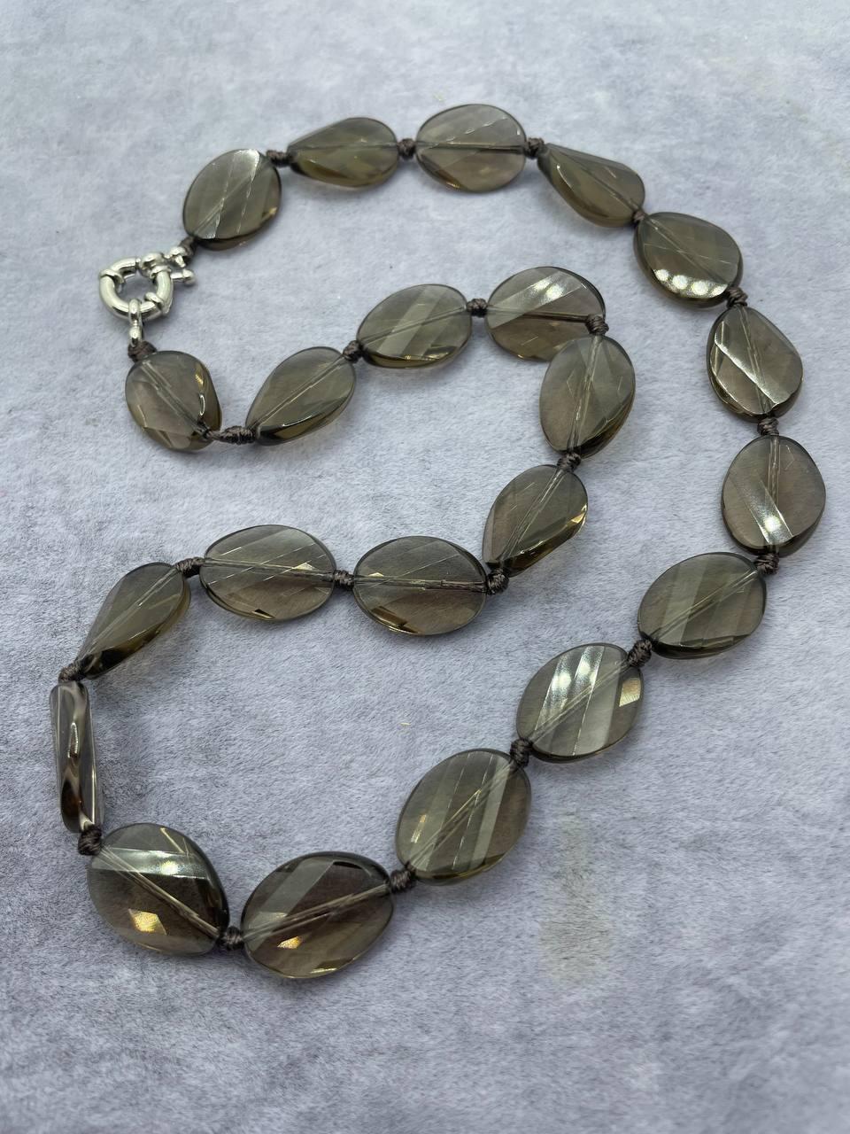 Бусы дымчатый кварц 45 см Коричневый (693)