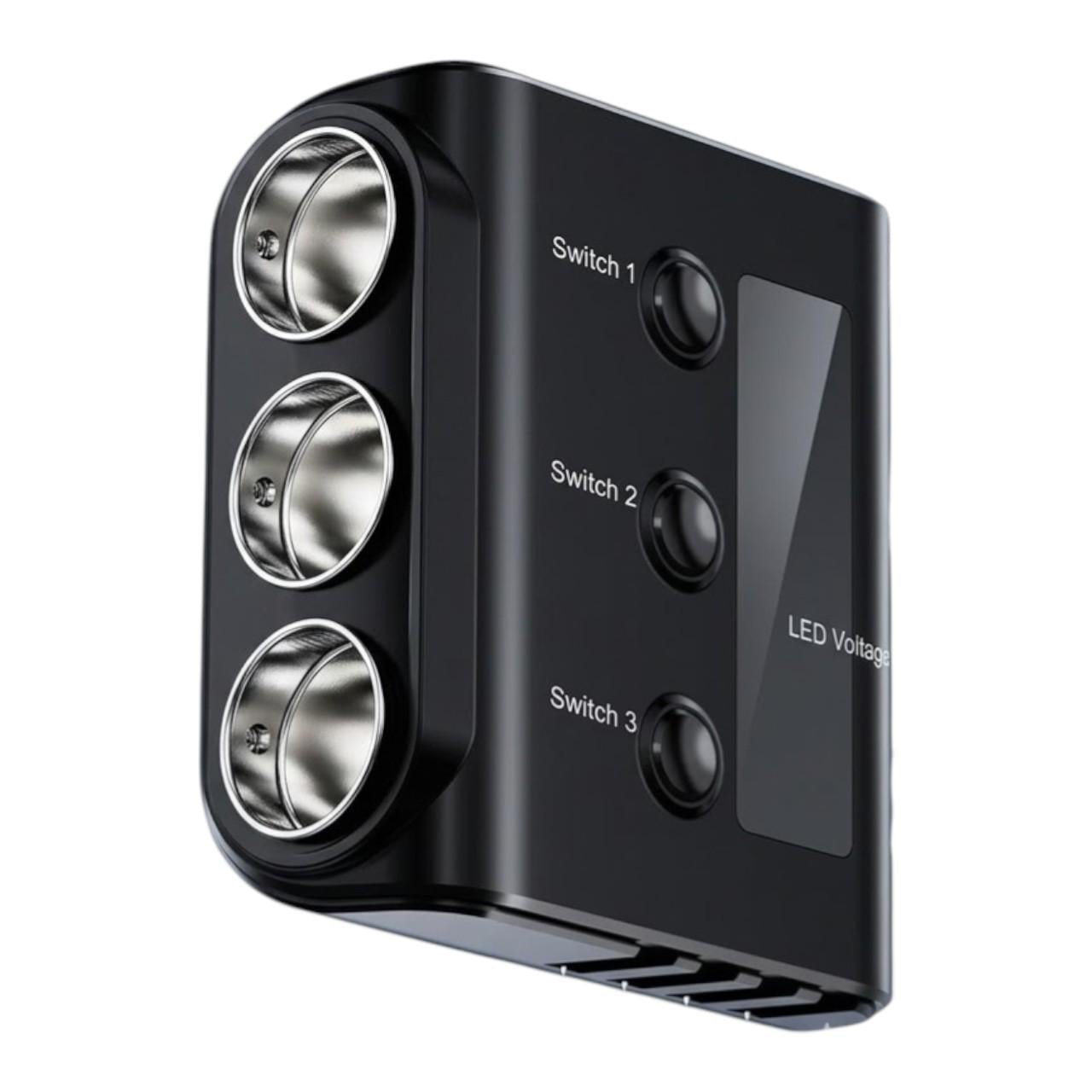 Розгалужувач прикурювача автомобільний Rocketek 3в1 і 4 USB 180W (33038026)
