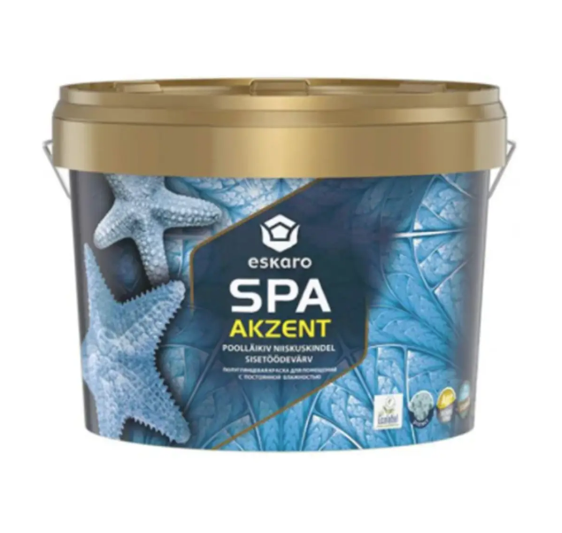 Краска акриловая для влажных помещений Eskaro SPA 2,7 л В1 Белый (1701362355)