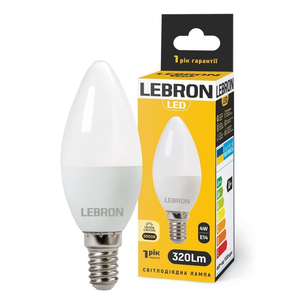 LED-лампа Lebron L-С37 4W 220V Е14 3000K 320 Lm (28686517)