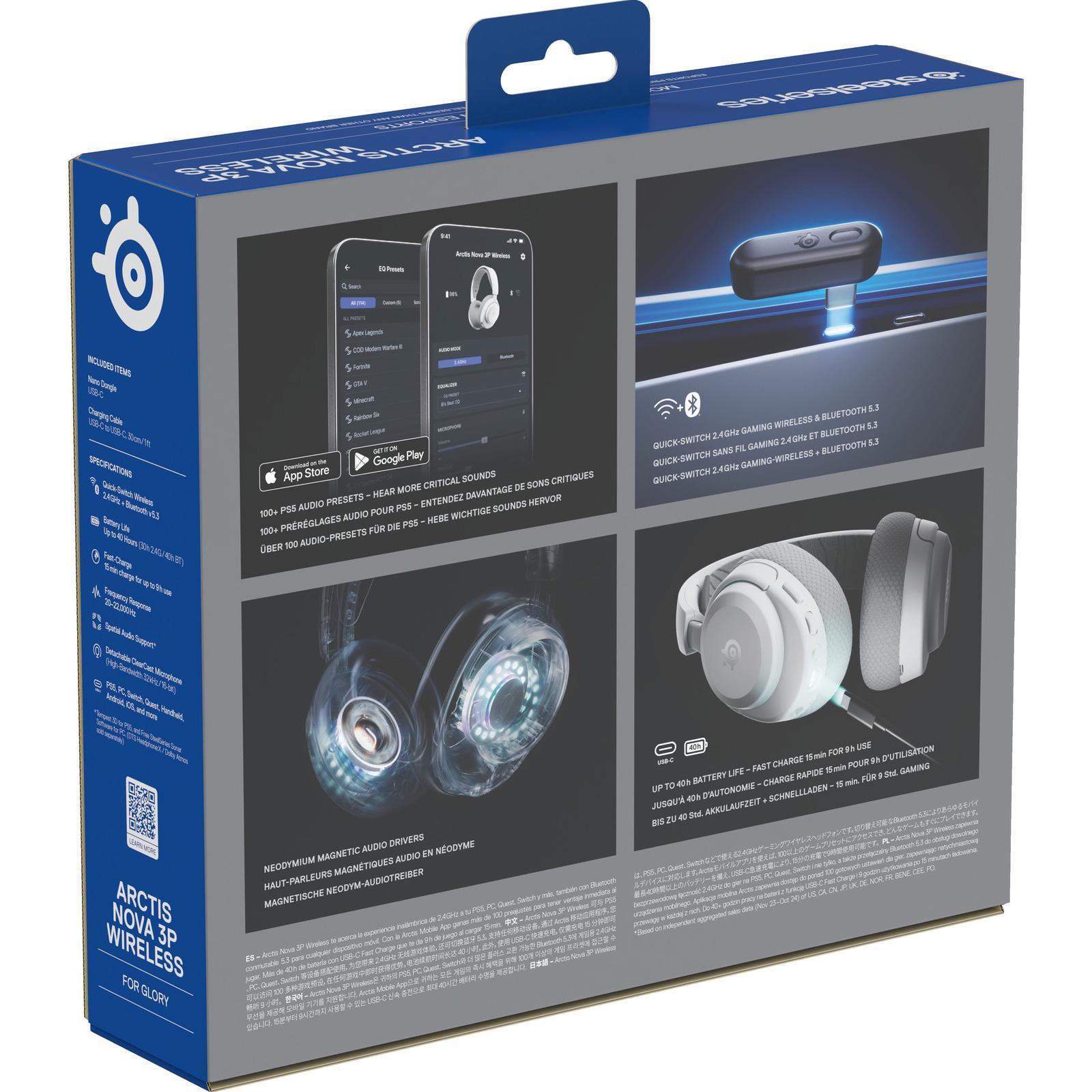 Беспроводные наушники SteelSeries Arctis Nova 3P Wireless MultiPlatform White (61687) - фото 8