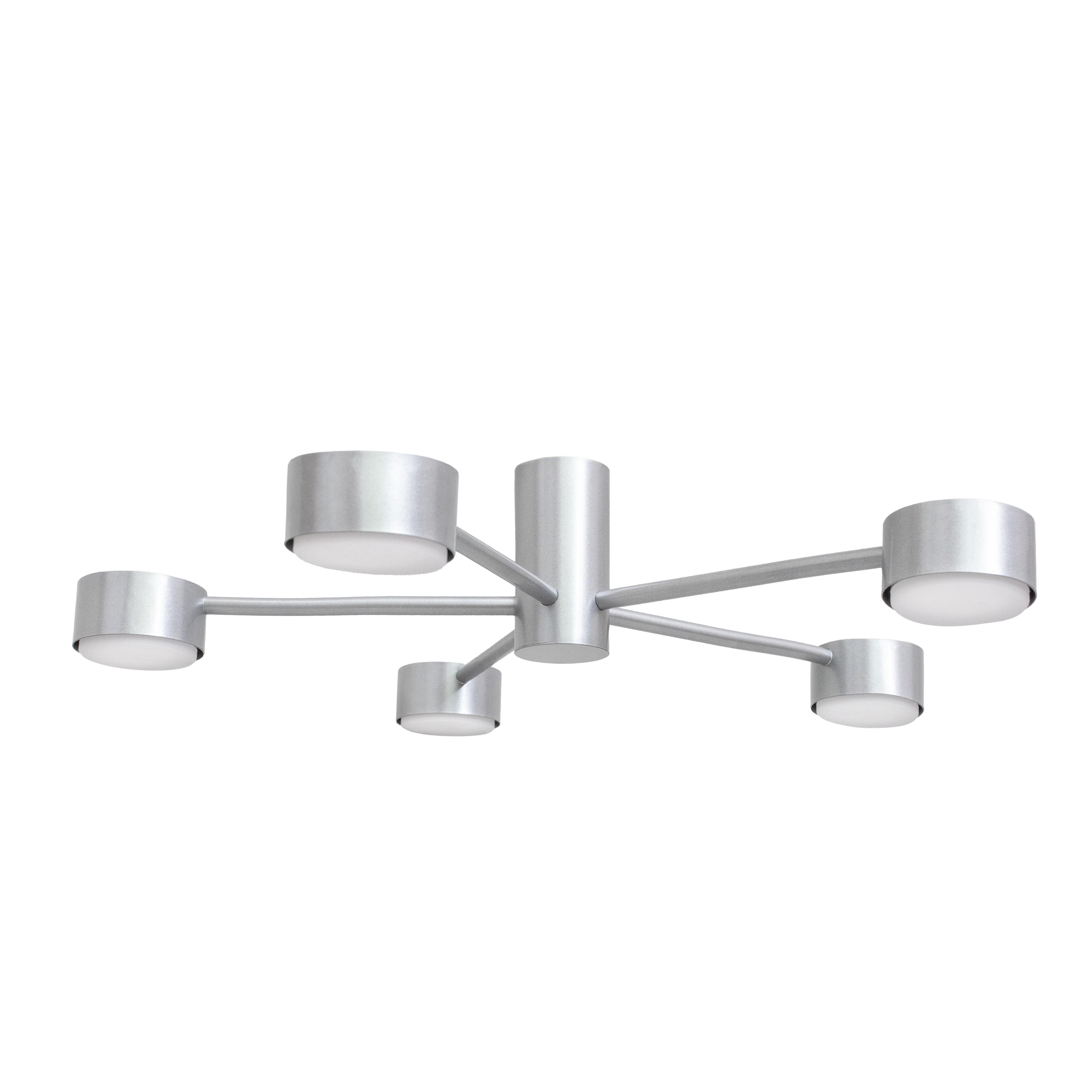 Люстра потолочная MSK ELECTRIC Copter NL 8041-5 AL на пять круглых плафонов под лампы GX53