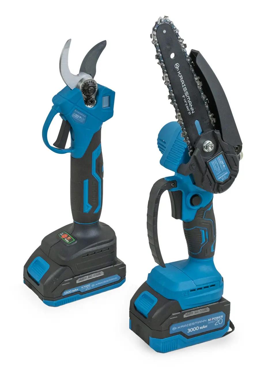 Набір електроінструментів KRAISSMANN 301 SAG 20 MP міні-пила 1522 AKS-BL 20 MP/секатор 25 AGS-BL 20 MP (28859093) - фото 6 Набір електроінструментів KRAISSMANN 301 SAG 20 MP міні-пила 1522 AKS-BL 20 MP/секатор 25 AGS-BL 20 MP (28859093) - фото 6