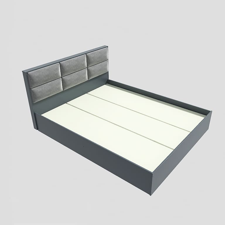 Кровать двуспальная Эверест Лайт-1600 Щит ДСП 170х211,5х94 см Графитовый (15469)