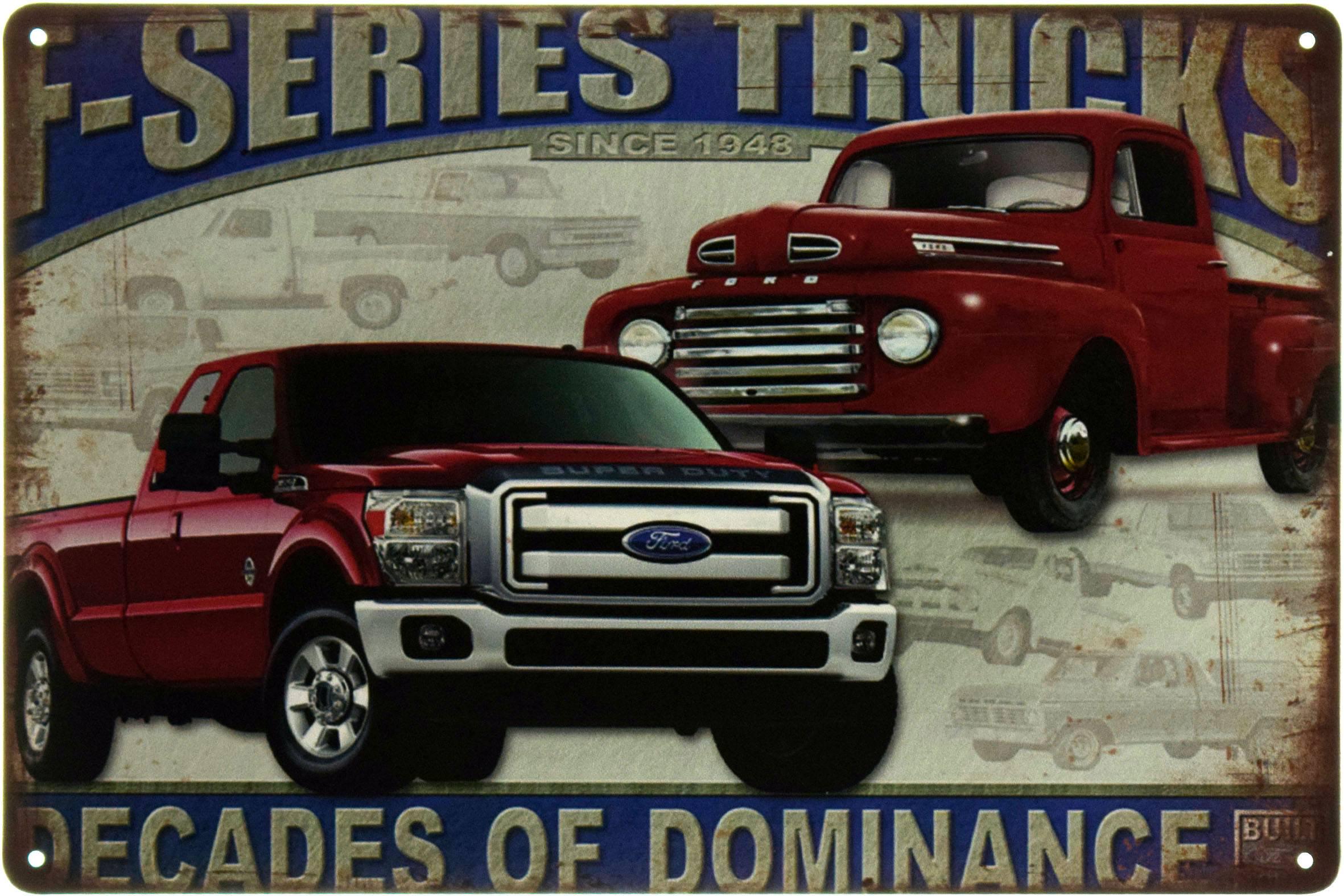 Табличка металлическая Ford F-Series Trucks 20x30 см