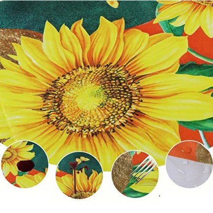 Скатерть на стол водоотталкивающая с акцентными подсолнухами 140x220 см Желтый (C00368-4) - фото 3 Скатерть на стол водоотталкивающая с акцентными подсолнухами 140x220 см Желтый (C00368-4) - фото 3