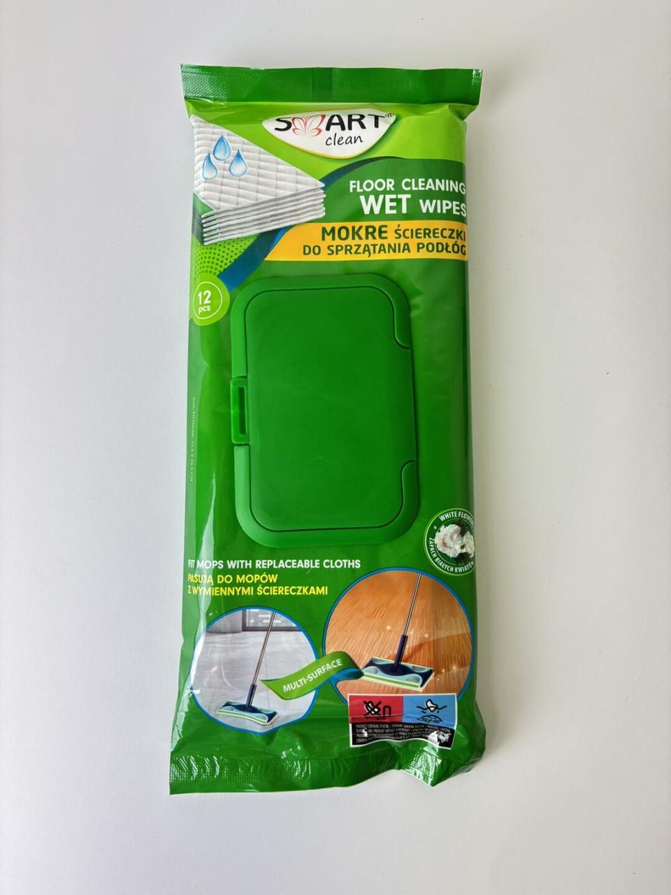 Салфетки влажные Smart Clean для мытья полов 12 шт. (3002520382) Салфетки влажные Smart Clean для мытья полов 12 шт. (3002520382)