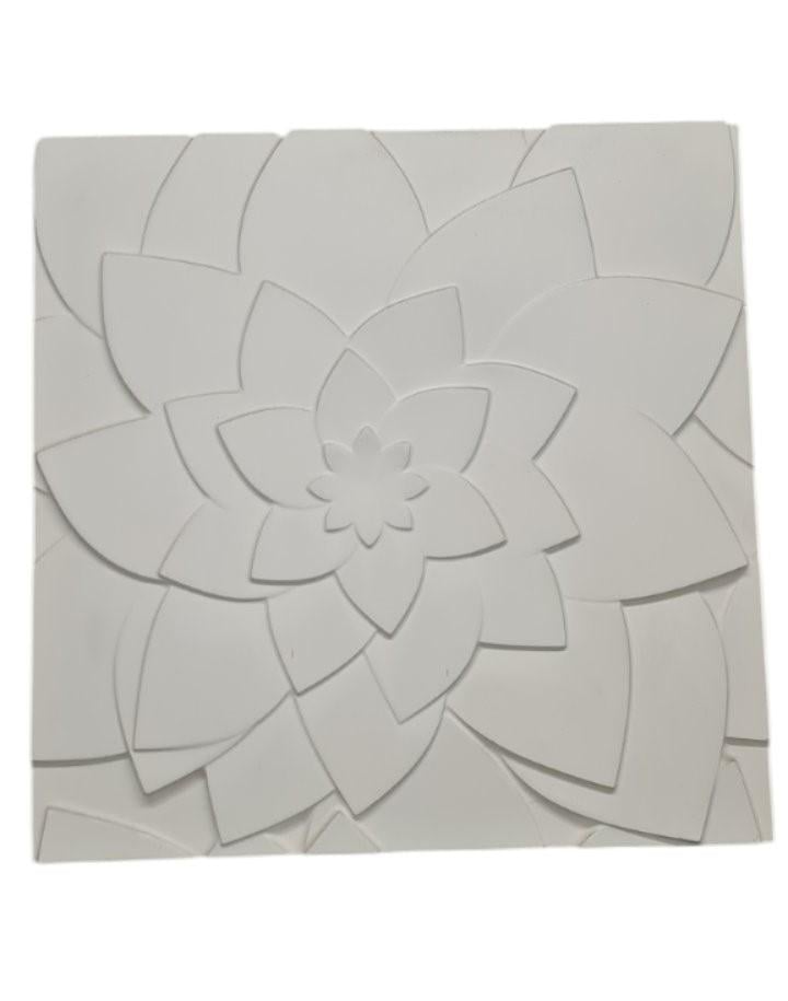 3D-панель гіпсова декоративна Лотоси під фарбування 500х500х25 мм Білий (30701362)