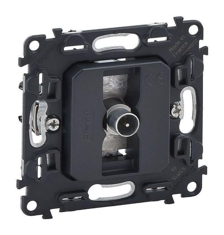 Розетка TV Legrand Valena IN'Matic конечная Черный