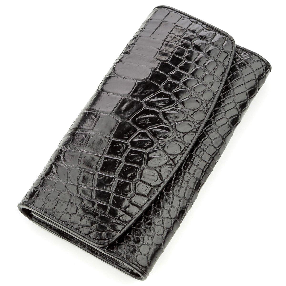 Кошелек-клатч Crocodile leather 18572 кожа Черный (23860)
