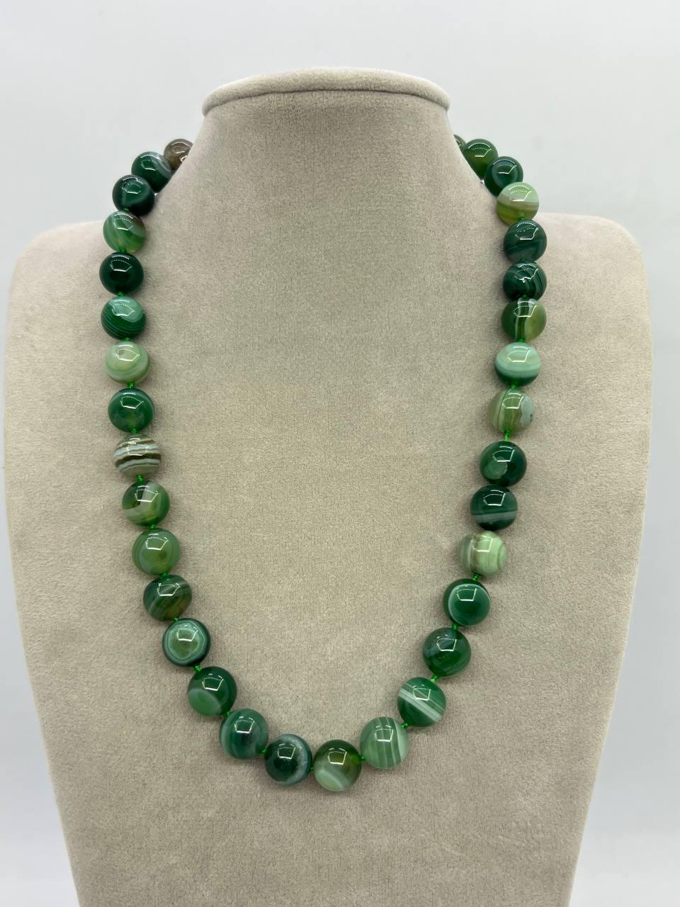 Намисто агат 10 мм 42 см Зелений (12080) Намисто агат 10 мм 42 см Зелений (12080)