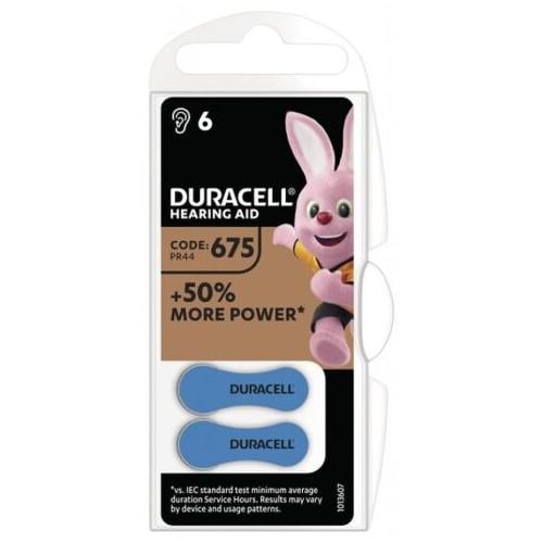 Батарейки для слуховых аппаратов Duracell Hearing Aid 675 6 шт