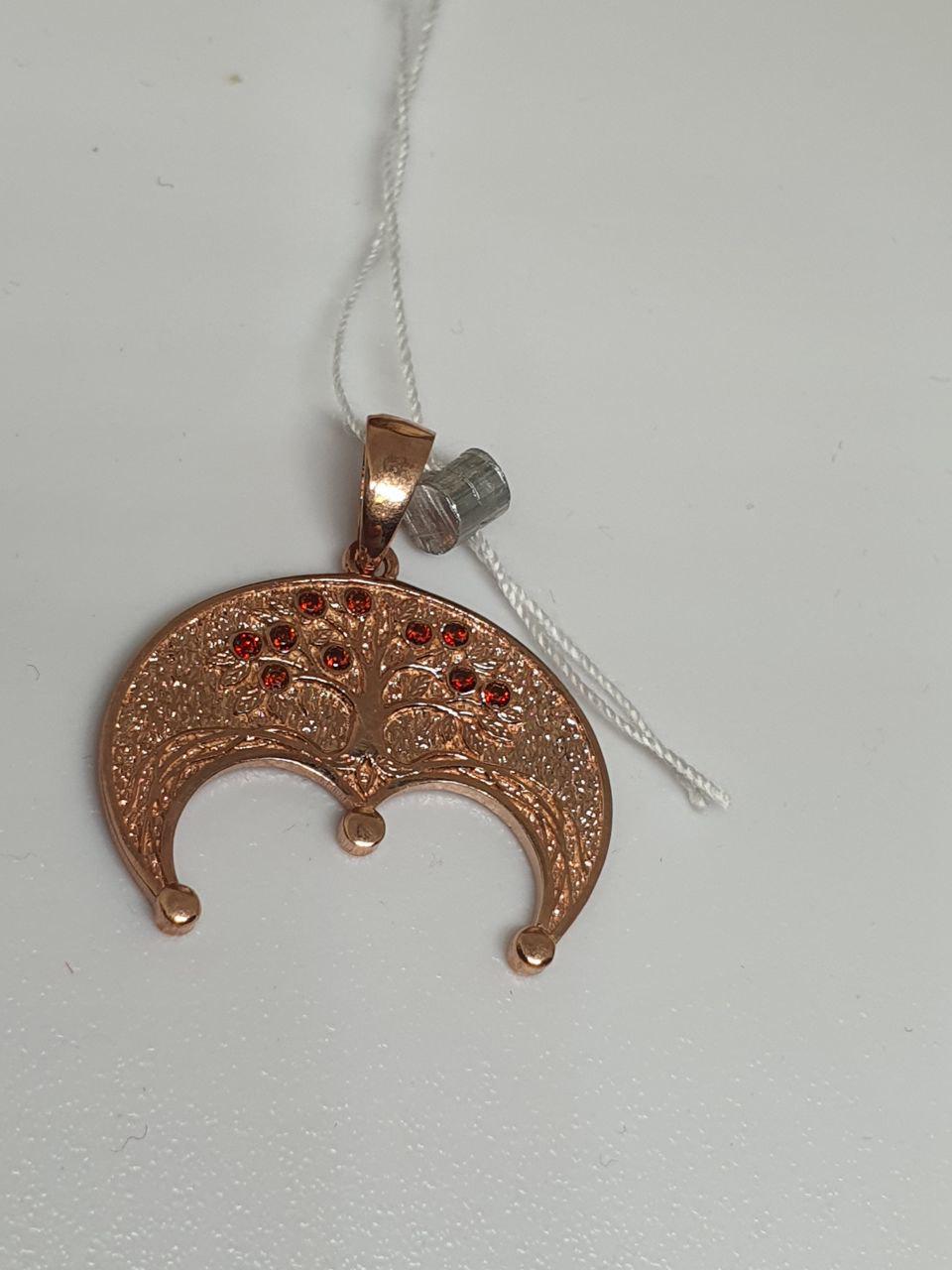 Підвіска срібна Лунниця з калиною та позолотою 925 проба (30156435) - фото 6 Підвіска срібна Лунниця з калиною та позолотою 925 проба (30156435) - фото 6