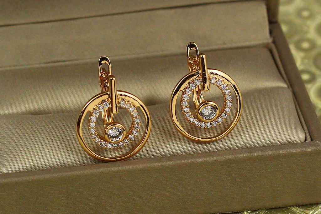 Серьги Xuping Jewelry Полярность 1,9 см Золотистый (29411150)