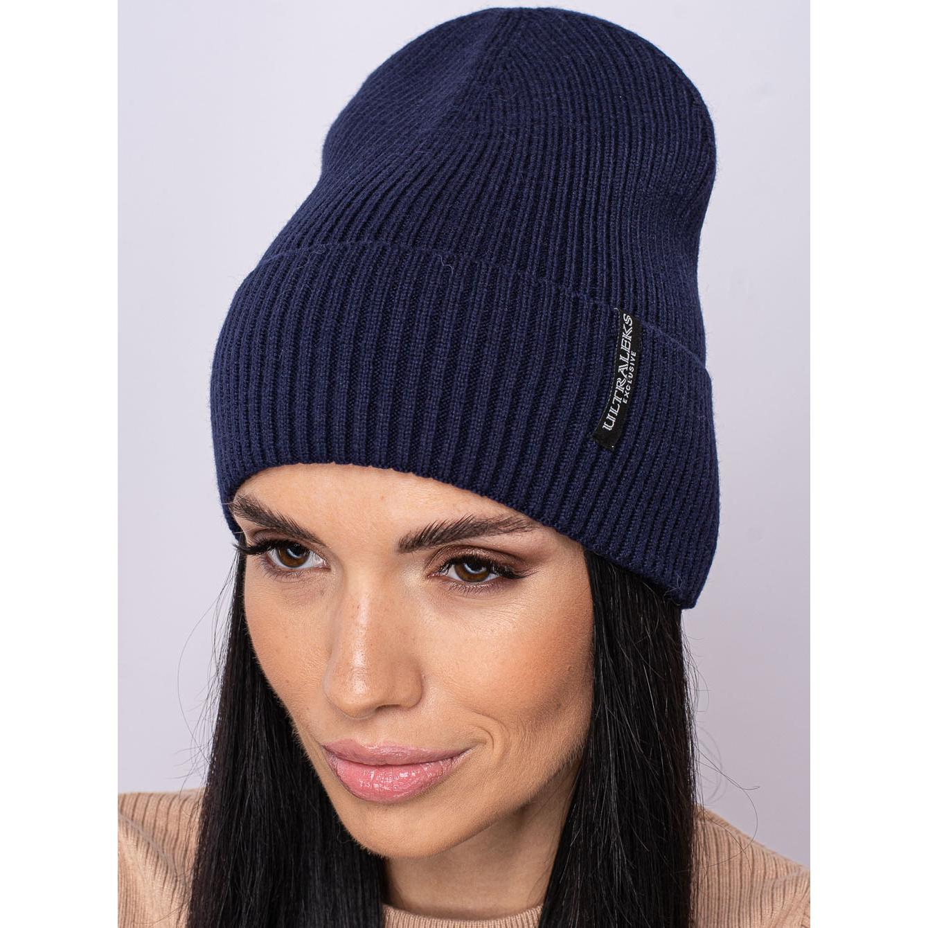 Шапка женская шерстяная Leks Этюд one size Темно-синий Шапка женская шерстяная Leks Этюд one size Темно-синий