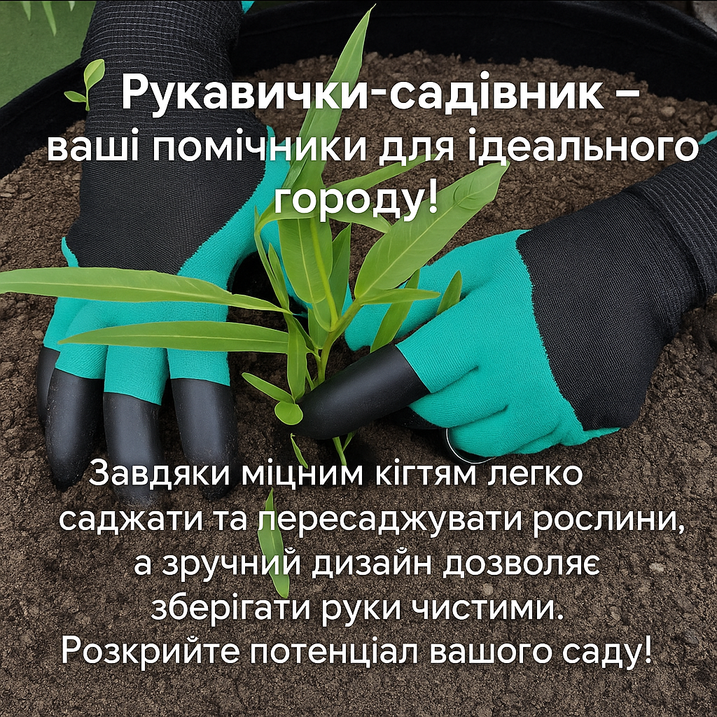Рукавиці садові з кігтями універсальні водонепроникні Зелений (2589836151) - фото 6 Рукавиці садові з кігтями універсальні водонепроникні Зелений (2589836151) - фото 6
