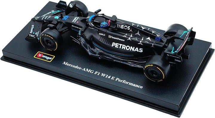 Коллекционная модель Bburago Mercedes W14-63 из металла в прозрачном боксе масштаб 1:43 Черный - фото 6