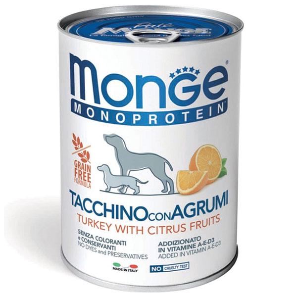 Корм для собак Monge Dog Wet FRUIT MONOPROTEIN індичка з цитрусами 0,4 кг (27260382)