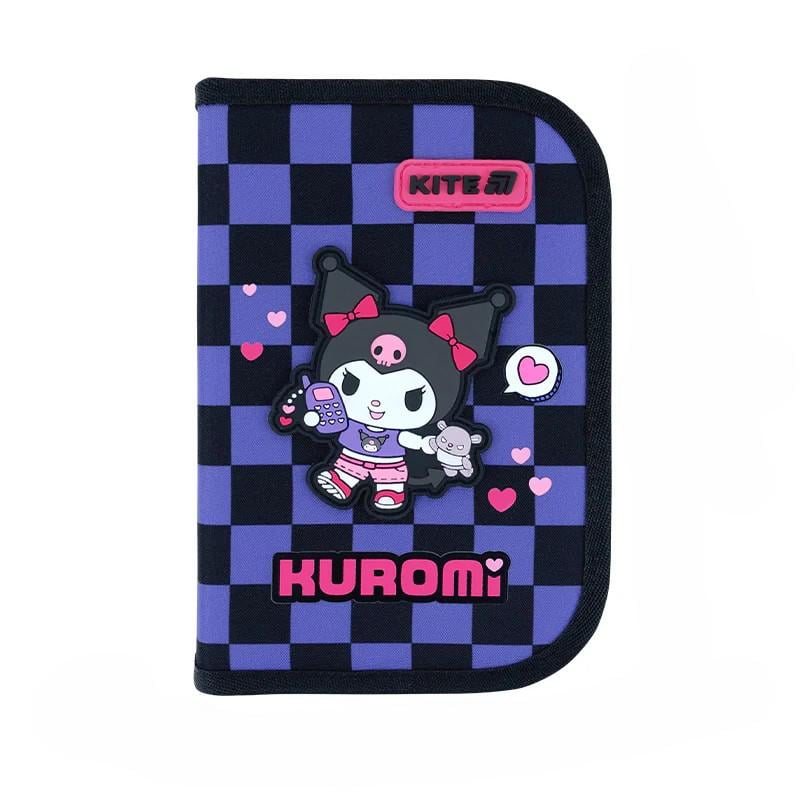 Пенал шкільний без наповнення Kuromi 1 відділення/1 відворот (HK26-621-2)