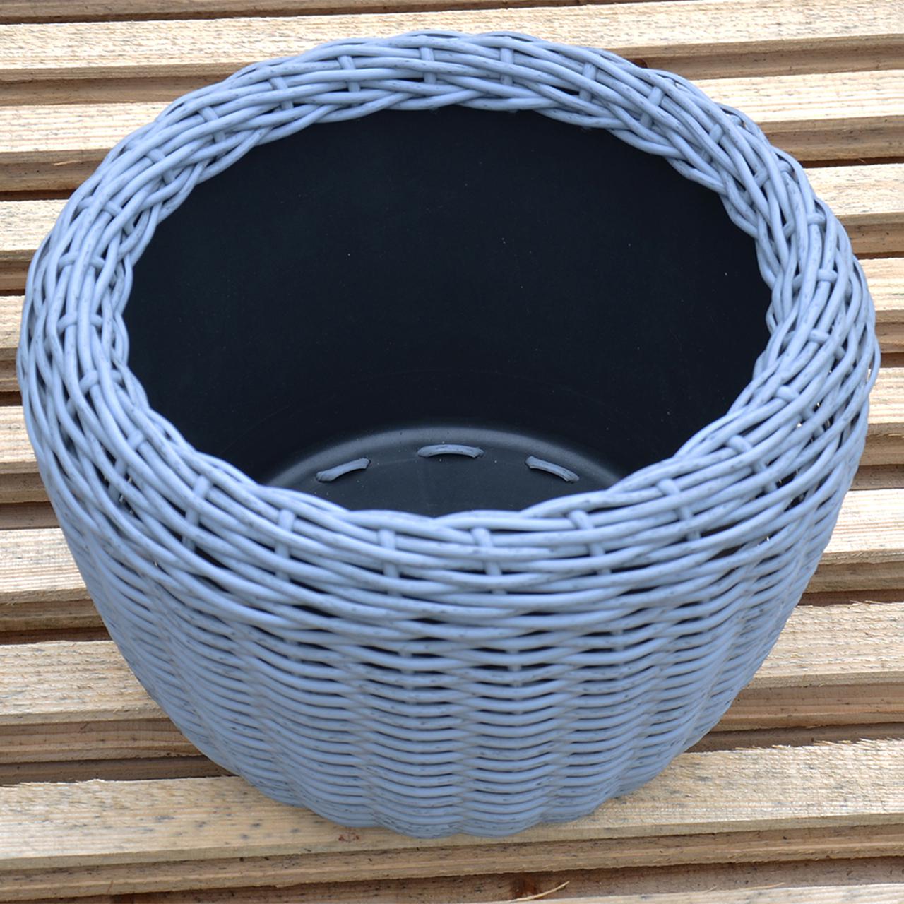 Кашпо велике для рослин та квітів з штучного ротангу/ручної роботи 60 л Сірий (12343664) - фото 4 Кашпо велике для рослин та квітів з штучного ротангу/ручної роботи 60 л Сірий (12343664) - фото 4