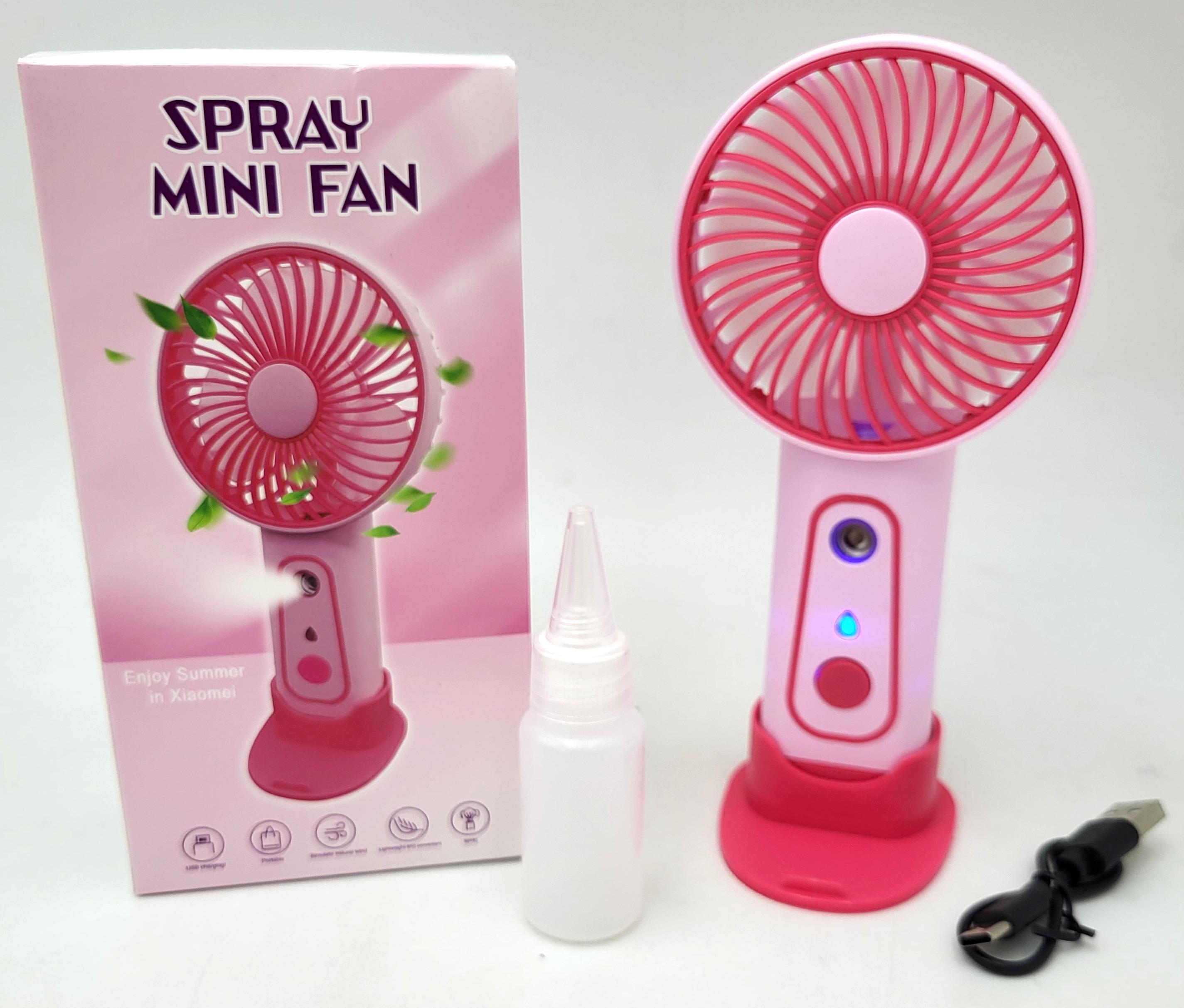 Вентилятор аккумуляторный Handy Mini Fan с LED индикацией мини с ручкой USB 10 см Розовый