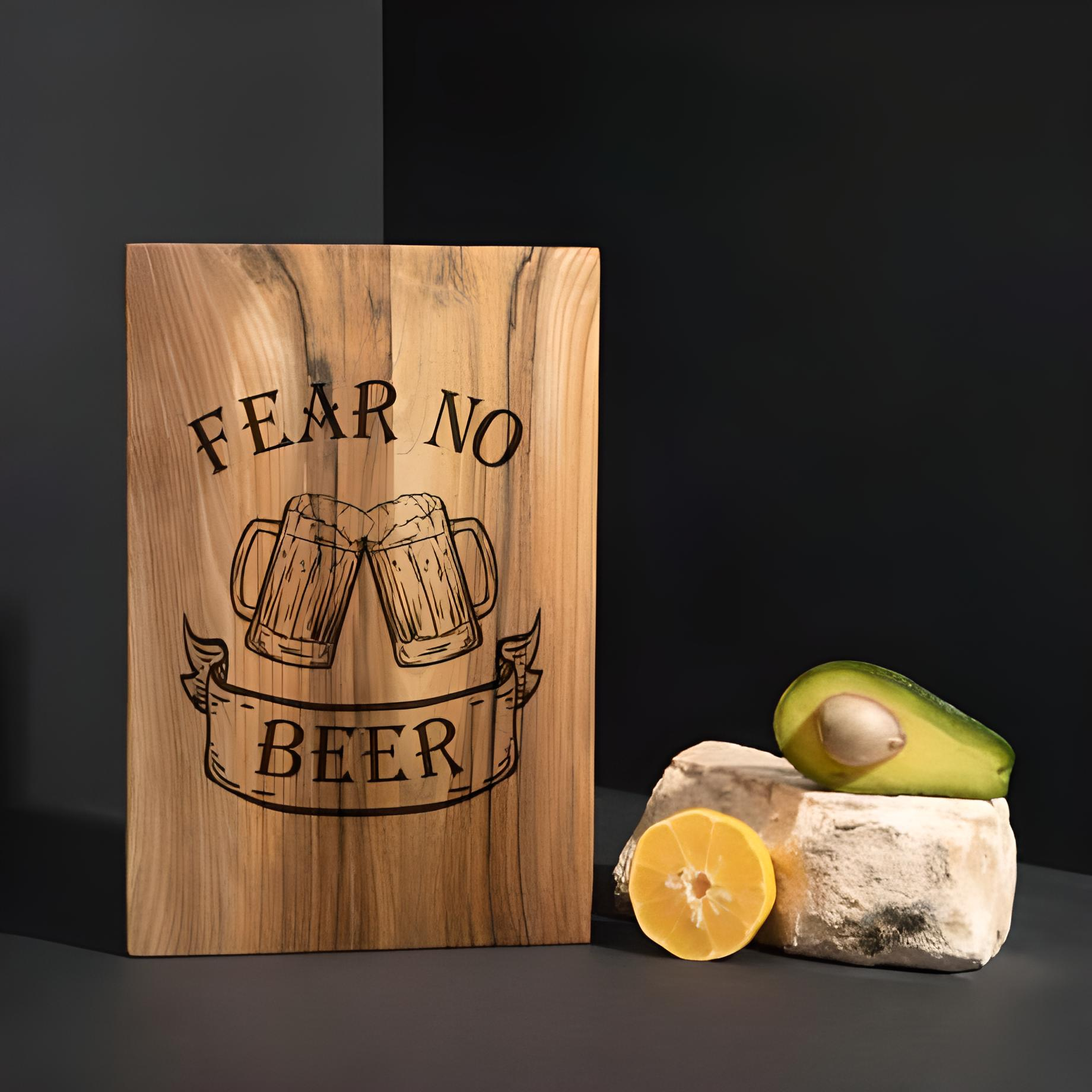 Доска кухонная Fear no beer из ореха S (4-6-4598570)