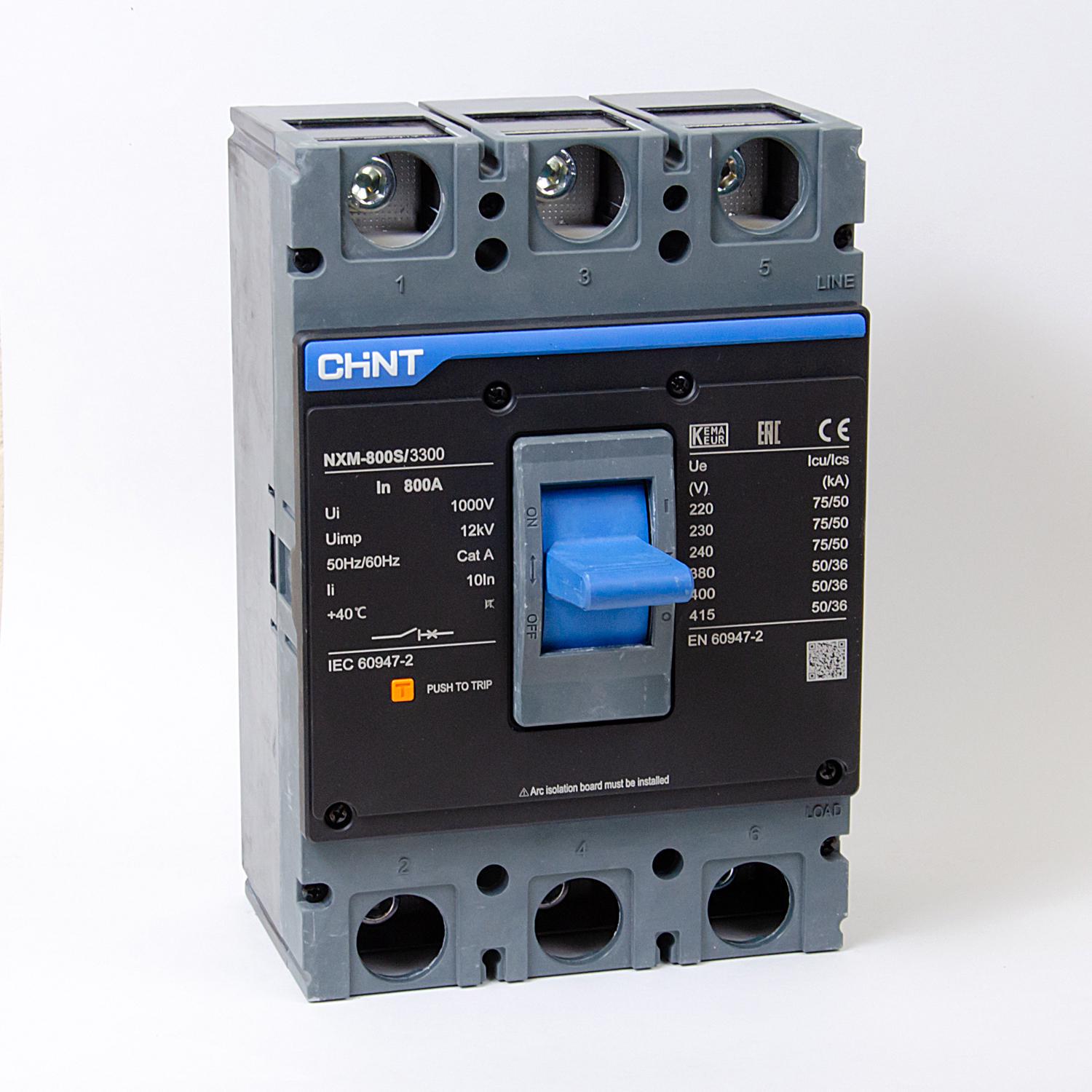 Автоматичний вимикач CHINT NXM-800S 3Р 800А 50кА (131376)