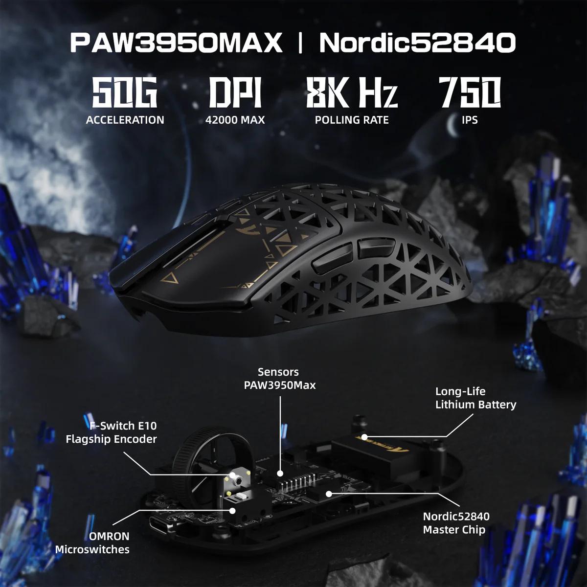 Миша attack shark R5 ULTRA PAW3950 Gaming Mouse 8K 42000 DPI з карбоволокна 39 г Чорний (26404884) - фото 9 Миша attack shark R5 ULTRA PAW3950 Gaming Mouse 8K 42000 DPI з карбоволокна 39 г Чорний (26404884) - фото 9
