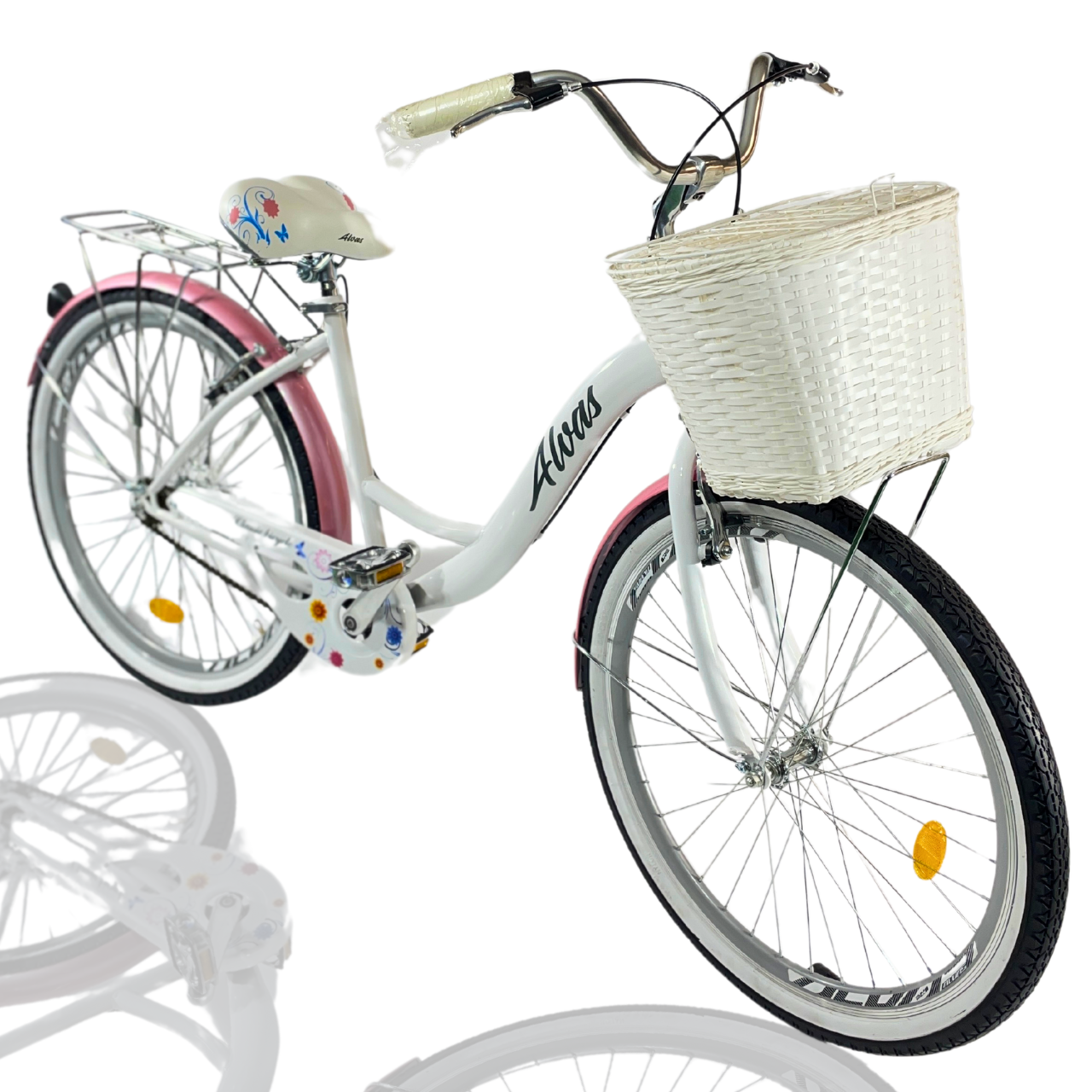 Велосипед Alvas Lady 17" 26" Белый/Розовый (3beba658)