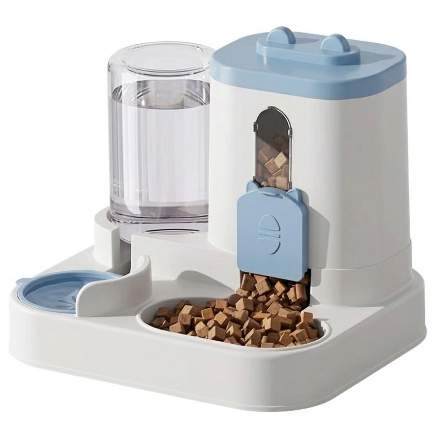 Автоматична годівниця та поїлка для тварин 2 в 1 800/1600 мл 25 см Блакитний (2970646599)