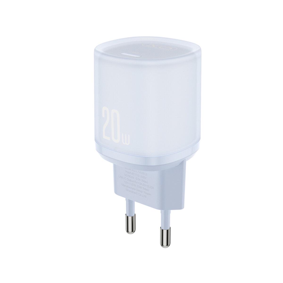 Зарядний пристрій мережевий Xo L143 PD20 W Single USB-C Charger Синій Зарядний пристрій мережевий Xo L143 PD20 W Single USB-C Charger Синій