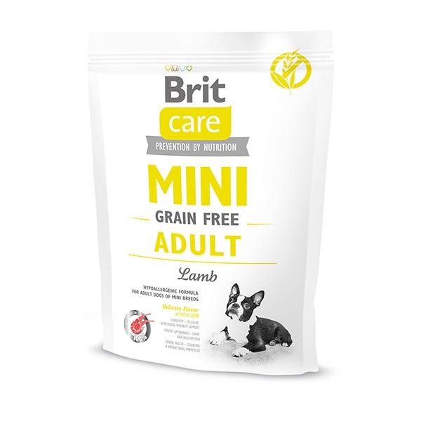 Корм сухой Brit Care Mini Grain Free Lamb с ягненком для взрослых собак миниатюрных пород 400 г (170771)