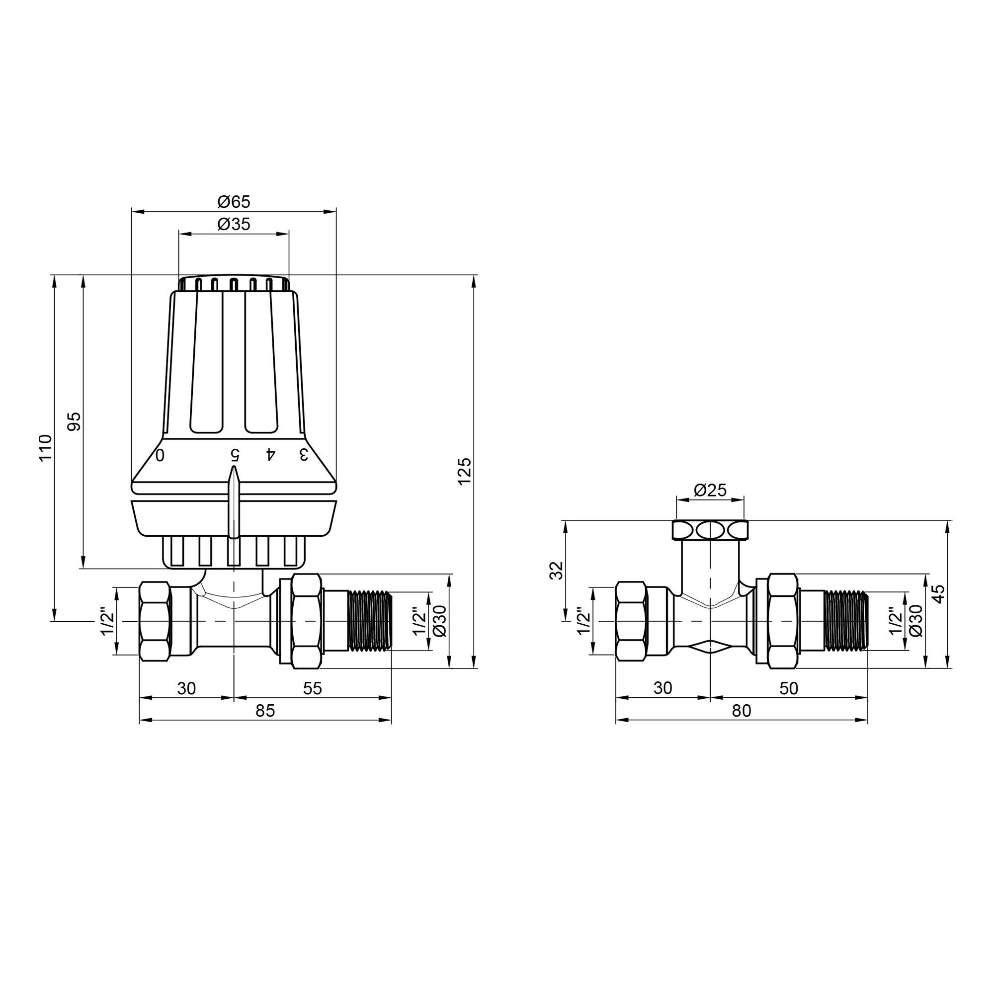 Термокомплект для радіатора прямий Danfoss RAS-C+RA-FN+RLV-S 1/2" (013G2229) - фото 2