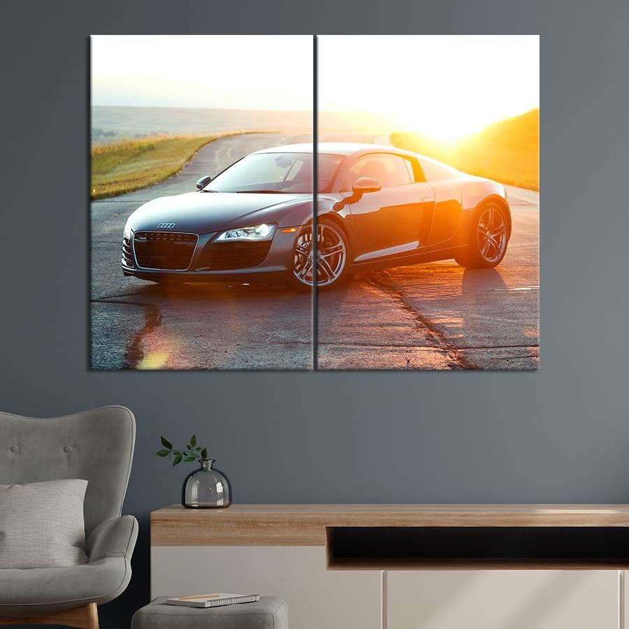 Картина Автомобіль Авто Audi R8 у променях світанку 71x51 см (A1198-2)