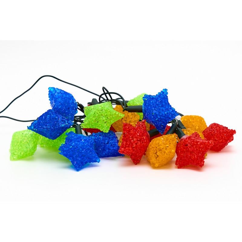 Гірлянда з лампочками розжарювання кристалічні маленькі зірки 4 м 20 ламп RGB IP20 (040070-1)