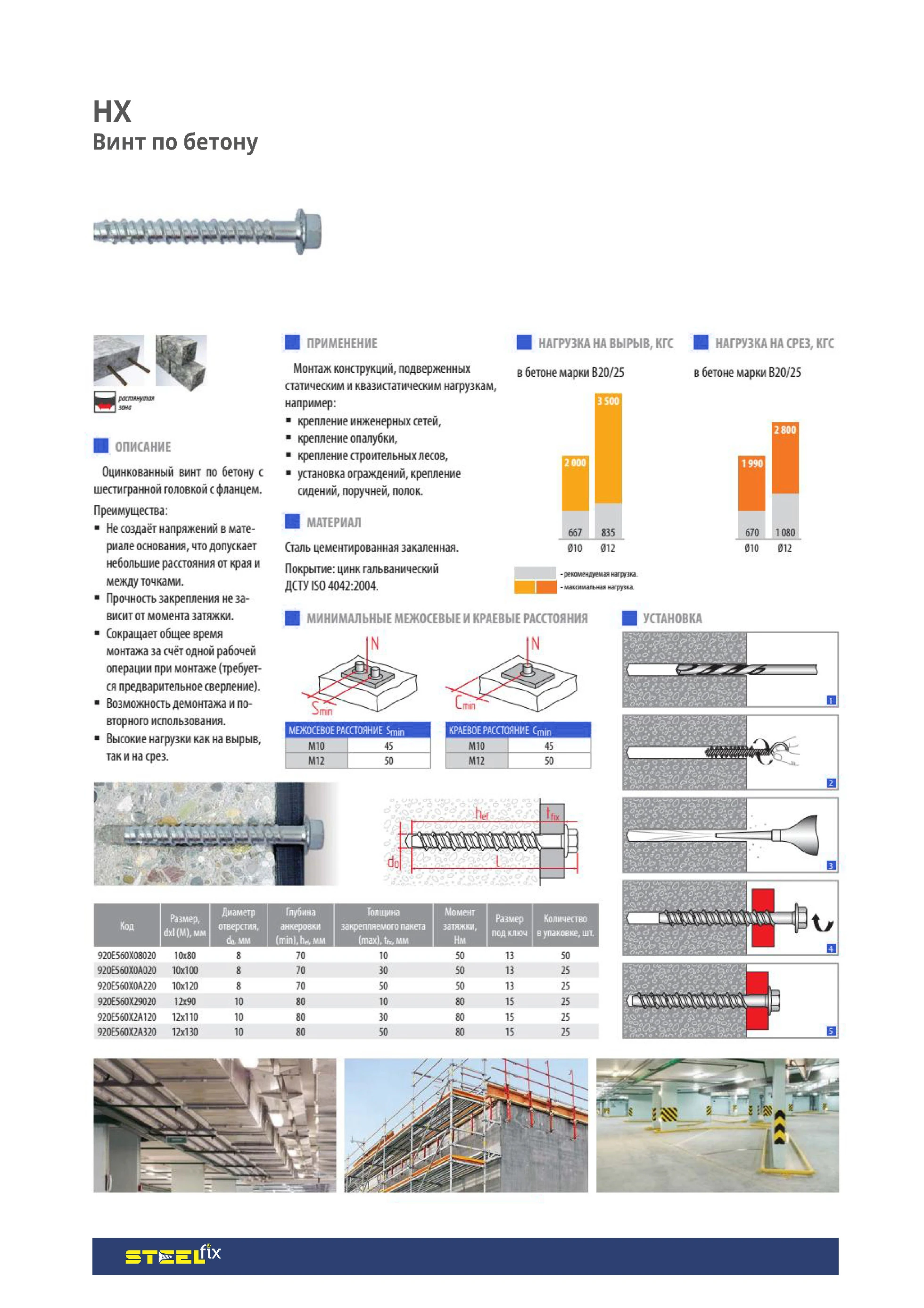 Анкер-винт Steelfix 10х100 для бетона из ш/г HX 25 шт. (055258) - фото 2