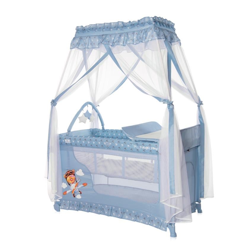 Ліжко - манеж з балдахіном Lorelli Magic Sleep Синій (10080482169)